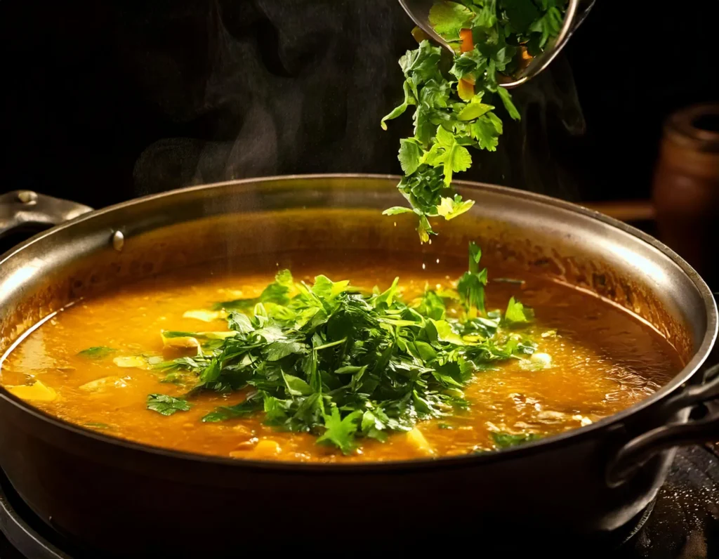 Fresh gumbo greens including collard, mustard, and turnip greens for a traditional recipe