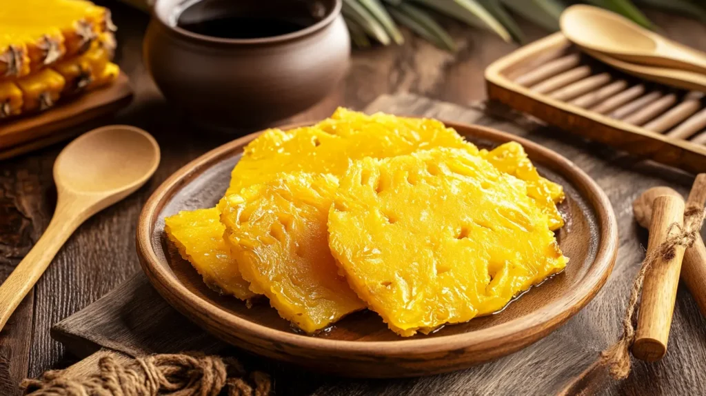 A plate of Taiwanese pineapple cakes with tea.