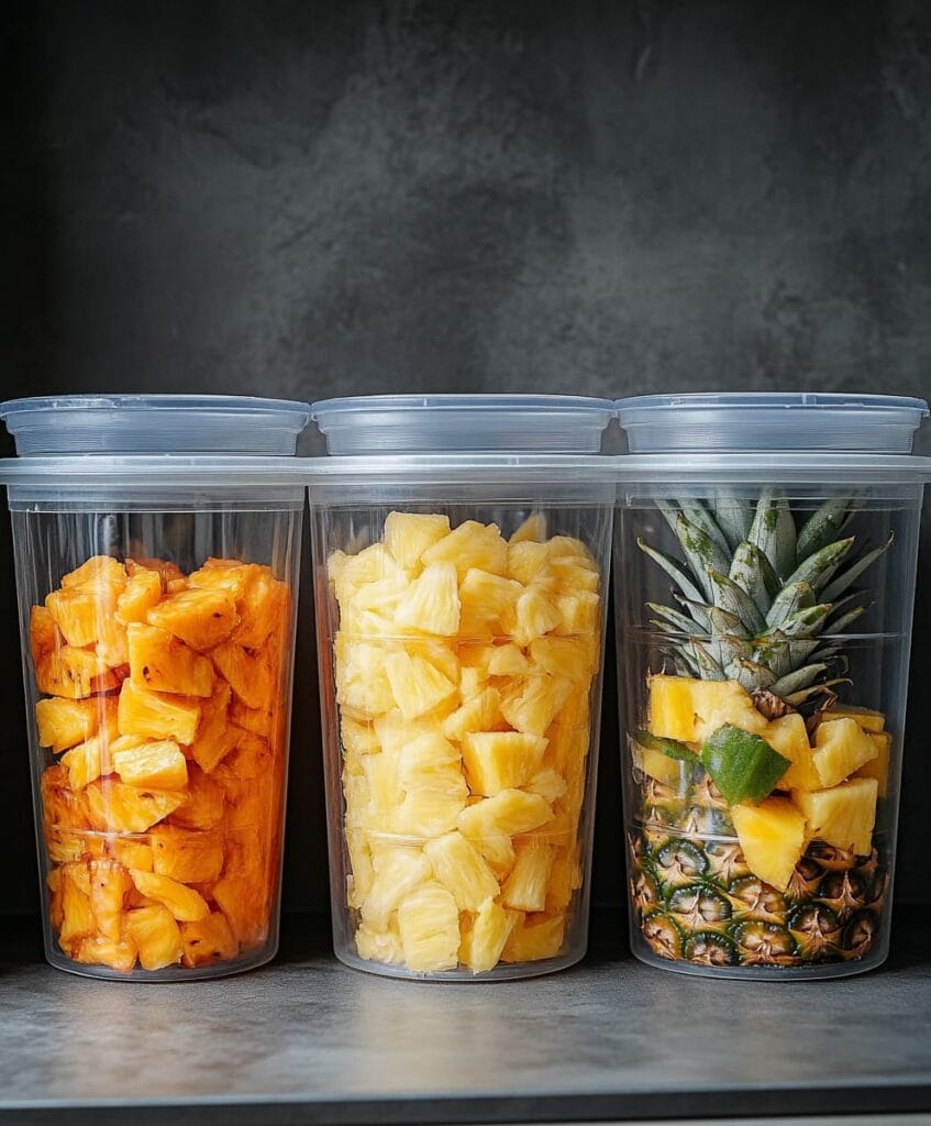 Pineapple cakes in room temperature, fridge, and freezer.